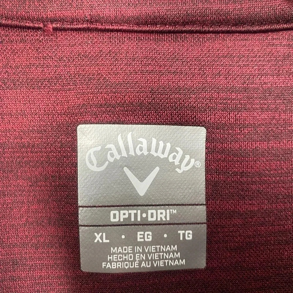 Callaway Mens Half Zip Long Sleeve Red/burgundy Pullover Size XL - Picture 4 of 7